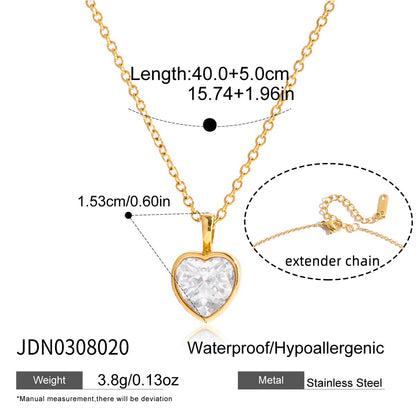 18k Titanium Steel Zircon Necklace Light Luxury High-end Clavicle Chain Non-fading Jewelry Stainless Steel Accessories