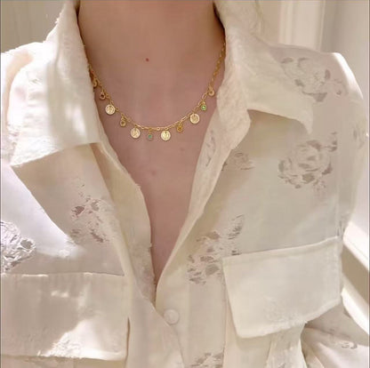 Peaceful Joy Colorful Treasure Dopamine Bracelet Necklace Set Niche Design Simple Petite Versatile Collarbone