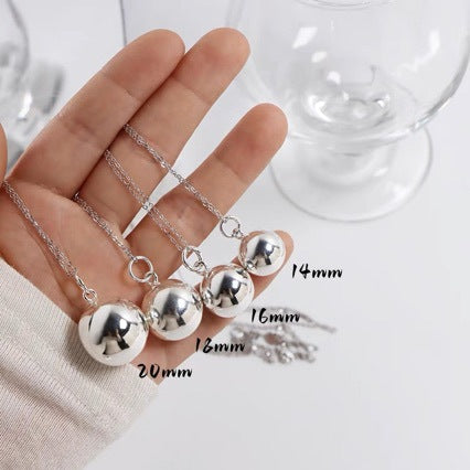 Korean Version S925 Sterling Silver New Fashion Ball Chain Sweater Chain for Women Korean Personality Casual