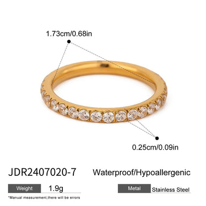 Zircon Titanium Steel Ring Light Luxury High-end Feel Hand Jewelry Non-fading Rings Stainless Steel Accessories