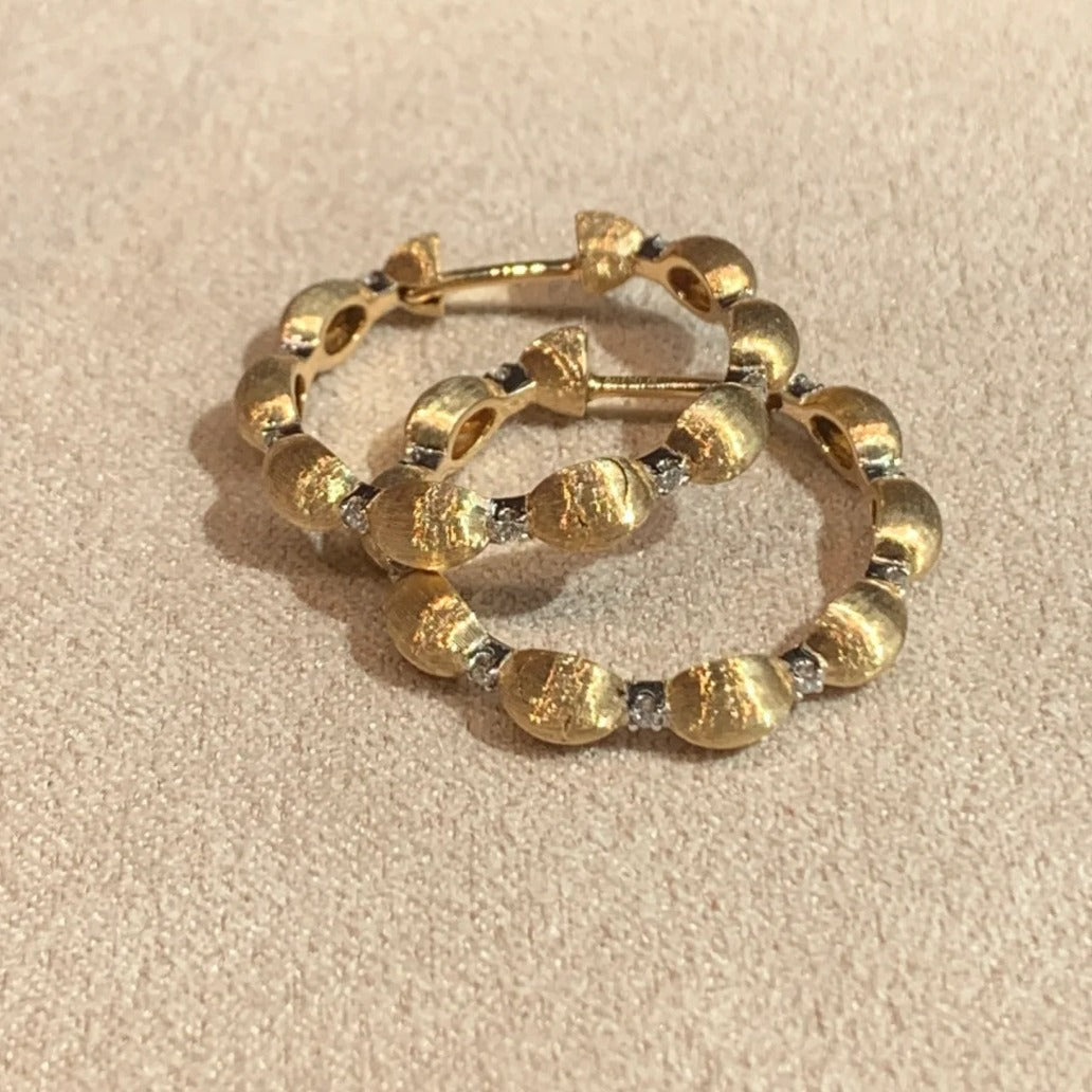 Italian Vintage Brushed Earrings Light Luxury High-end Jewelry 925 Sterling Silver Cut-off Diamond-studded Earrings