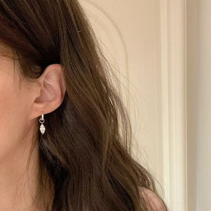 Pure Silver S925 Mermaid Tears Drop Niche Design Full Diamond Exquisite Light Luxury Hoop Earrings Ear Jewelry