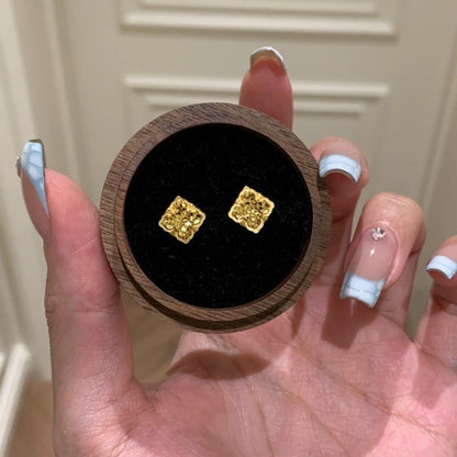 Pure Silver S925 Traditional Style CNC Craft Ice Stud Earrings Light Luxury High-end Elegant Exquisite Stud Earrings