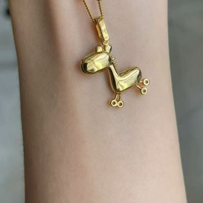 Pure Silver S925 Pony Necklace High Carbon Diamond Pendant Neck Chain Light Luxury High-end Niche Design