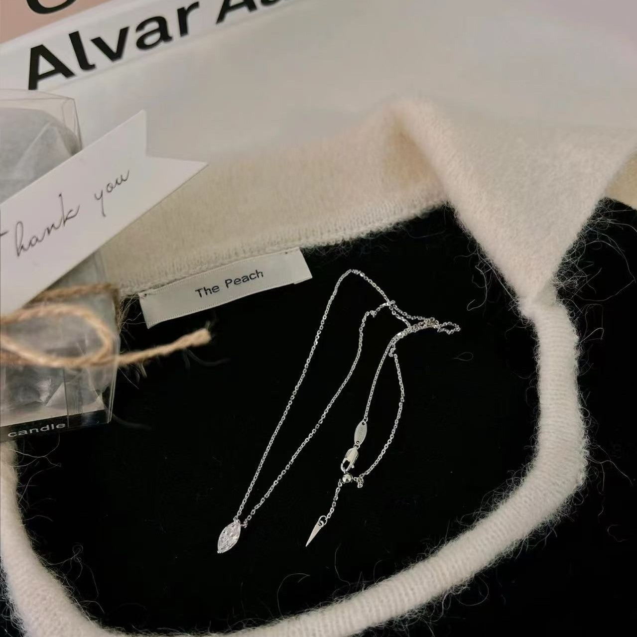 Sterling Silver s925Super Sparkling Horse Eye Necklace Light Luxury High-end Flash Zirconium Clavicle Chain