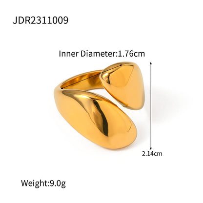 Ins Style Colorless High-end Simple Gold Steel Series Stainless Steel Plain Ring Jewelry