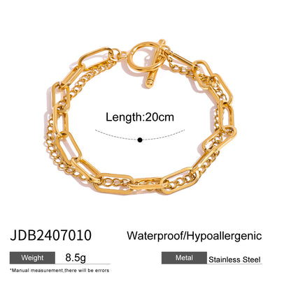 Stainless Steel OT Buckle Plain Circle Multi-layer Bracelet High-end Ins Style Titanium Steel Hand Jewelry for Women