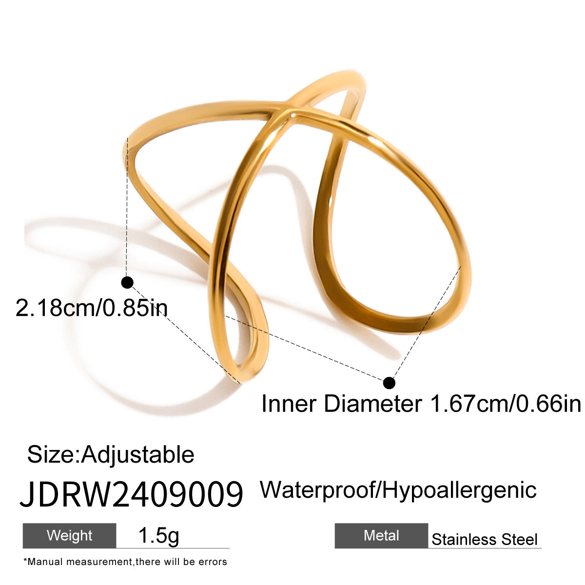 Stainless Steel Irregular Ring High-End Niche Open Ring Titanium Steel Hand Jewelry Ring