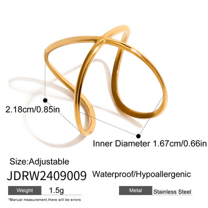 Stainless Steel Irregular Ring High-End Niche Open Ring Titanium Steel Hand Jewelry Ring