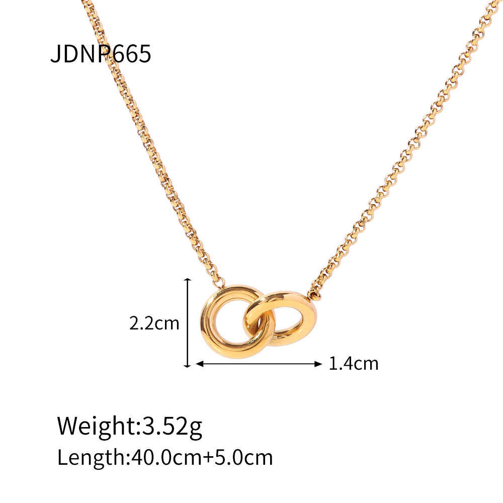 Titanium Steel Sweater Chain Necklace Light Luxury Niche Jewelry Women's High-end Stainless Steel Autumn and Winter Accessories