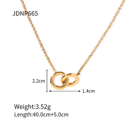 Titanium Steel Sweater Chain Necklace Light Luxury Niche Jewelry Women's High-end Stainless Steel Autumn and Winter Accessories