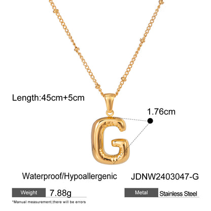 Stainless Steel Letter Necklace Pendant High-End Clavicle Chain Titanium Steel Jewelry Necklace