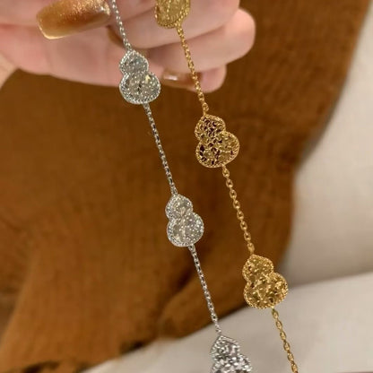 Pure Silver S925 Light Luxury CNC Craft Ice Crushed Gourd Bracelet Niche Sparkling Simple High-end Exquisite