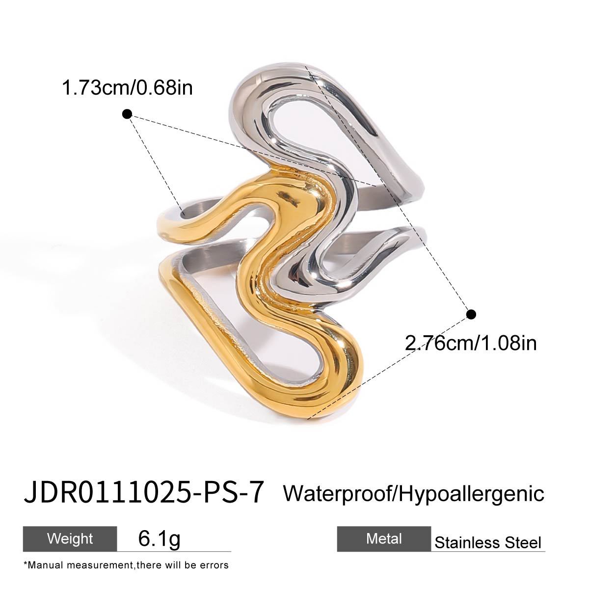 Color Block Ring Titanium Steel Non-Fading Jewelry for Women High-End Feel Popular Stainless Steel Ring