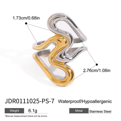 Color Block Ring Titanium Steel Non-Fading Jewelry for Women High-End Feel Popular Stainless Steel Ring