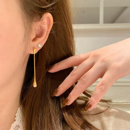 Sterling Silver S925 Vintage Long Rachel Earrings Unique Niche Design High-end Light Luxury Versatile Personality Drop Earrings