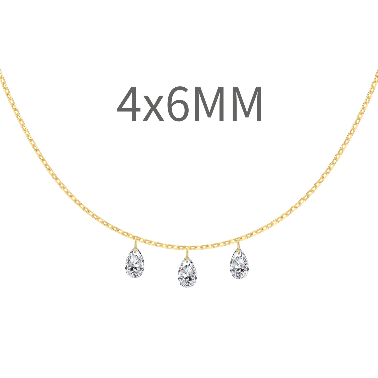 S925 Silver Single Diamond Drilled Water Drop Shape Zircon Multi-size Pendant Necklace Light Luxury High-end Feel Layered Wear