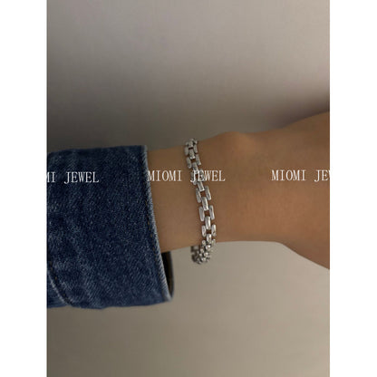 2025 New Stainless Steel Bracelet Hot-Selling Luxury High-End Micro-Paved Zirconia High-Grade Women's Bracelet