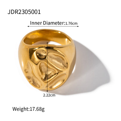 18K Gold Stainless Steel Exaggerated Ring High-End INS Light Luxury Titanium Steel Rings for Women