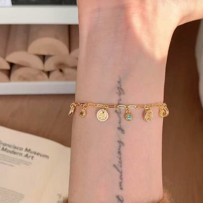 Peaceful Joy Colorful Treasure Dopamine Bracelet Necklace Set Niche Design Simple Petite Versatile Collarbone