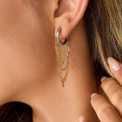 Titanium Steel Tassel Earrings Light Luxury High-end Earrings Stainless Steel Jewelry Women's Non-fading Earrings Hot Style