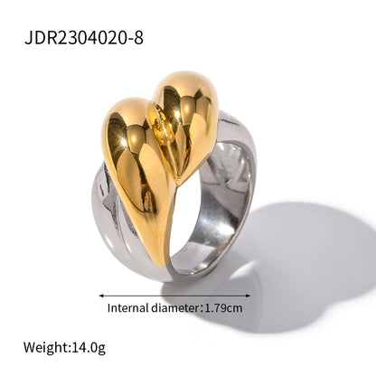 Stainless Steel Flower Ring High-End Ins Style Ring Jewelry Titanium Steel Exaggerated Rings