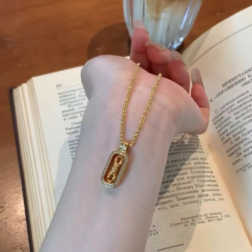 Italian Craft Vintage Style Pure Silver S925 Real Gold Plated Vajra Necklace Handmade