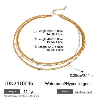 Three-layer Stacked Titanium Steel Necklace Accessories for Women, Light Luxury High-end Clavicle Chain Stainless Steel Jewelry