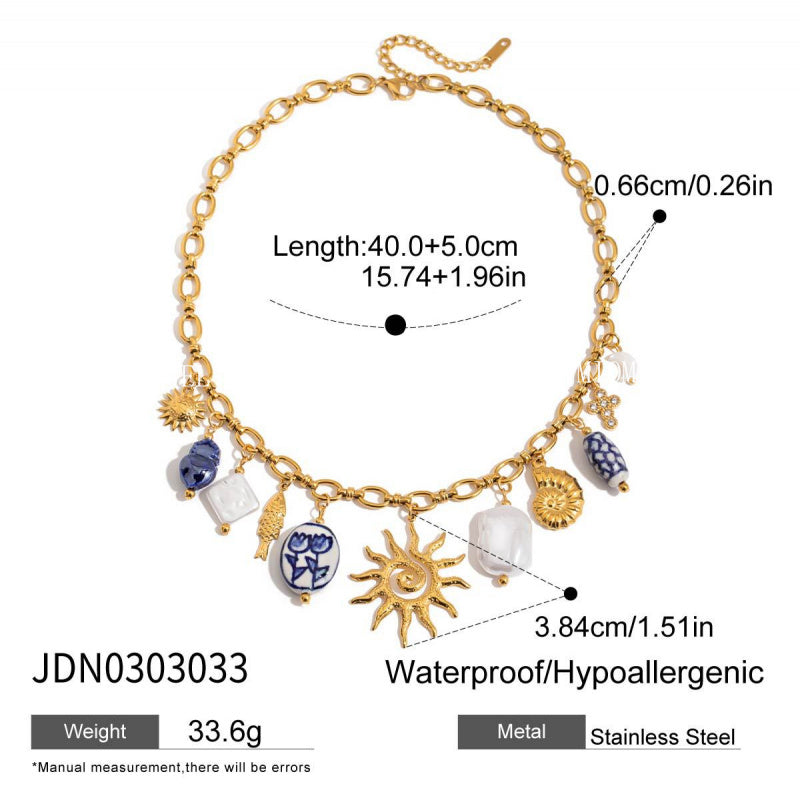 Five-Pointed Star Stainless Steel Necklace Light Luxury Niche Jewelry for Women High-End Titanium Steel Bracelet Accessories