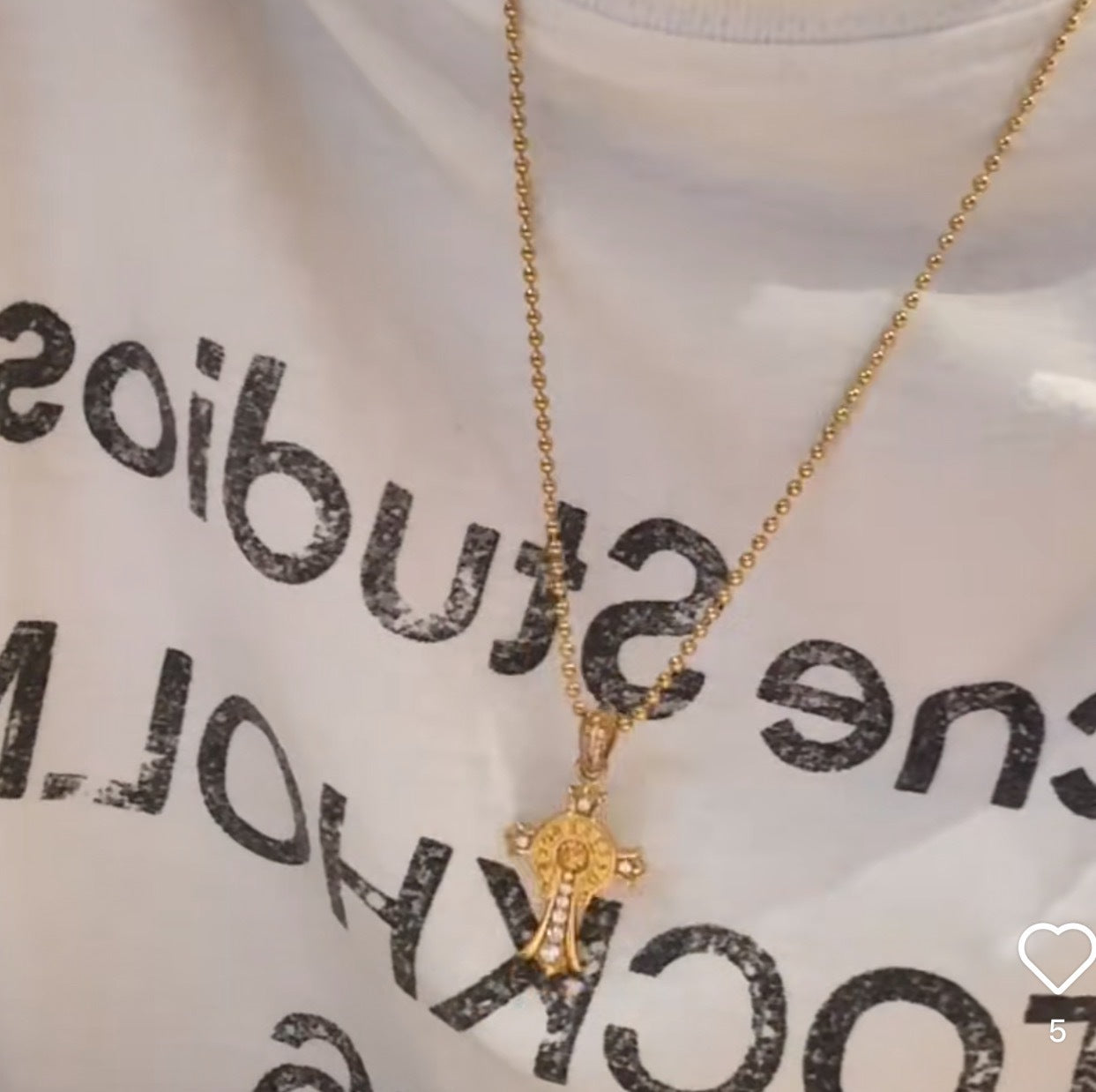 Sterling Silver S925 Cross Bead Necklace Trendy Brand Niche Design High-end Versatile Ins Light Luxury Style Collarbone Chain