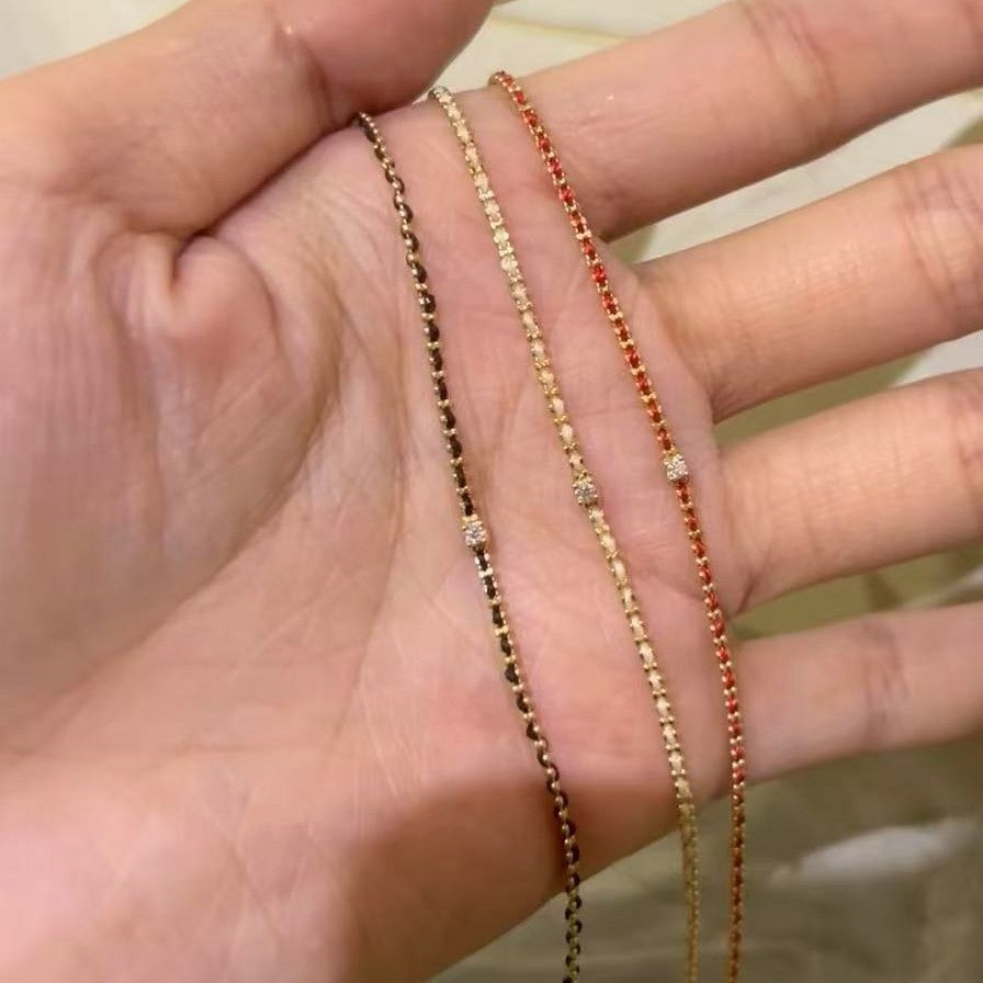 S925 Sterling Silver Braided Red Rope Diamond Bracelet Niche Light Luxury Simple Chinese Style Layered Blessing