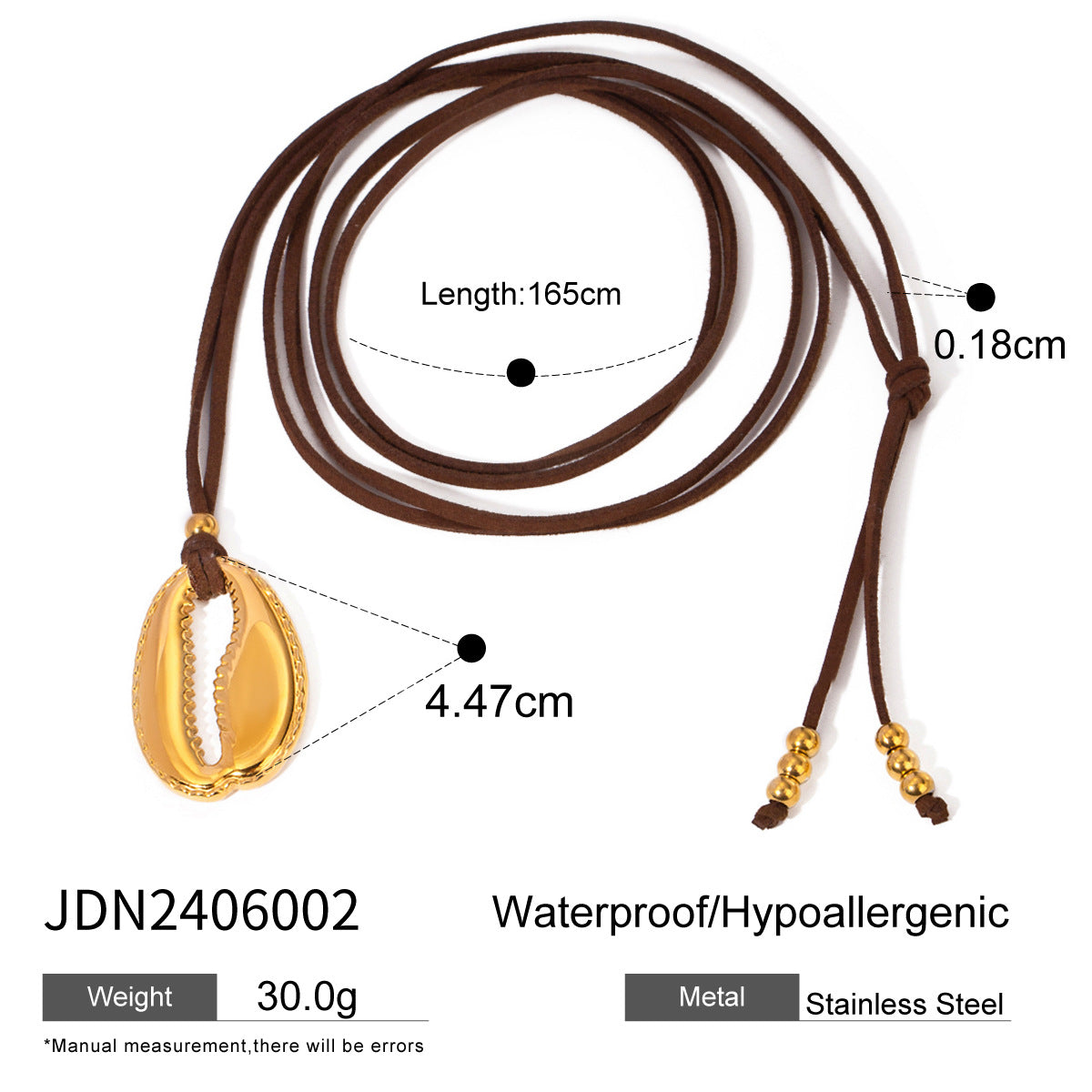 Stainless Steel Starfish Black Rope Necklace High-End Collarbone Chain Titanium Steel Jewelry Necklace