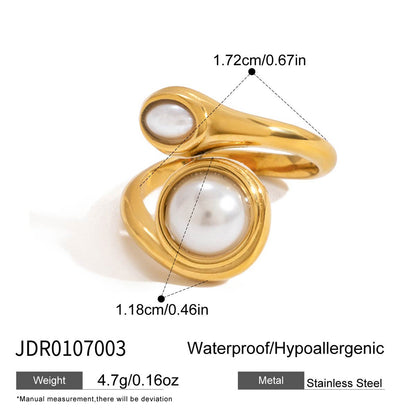 Titanium Steel Pearl Ring Niche High-end Non-fading Hand Jewelry Stainless Steel Accessories Rings