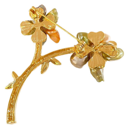 Baroque Pearl Tassel Floral Brooch Fashion Niche Pin ins Premium Suit Brooch