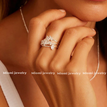 S925 silver gold ring zircon jewelry