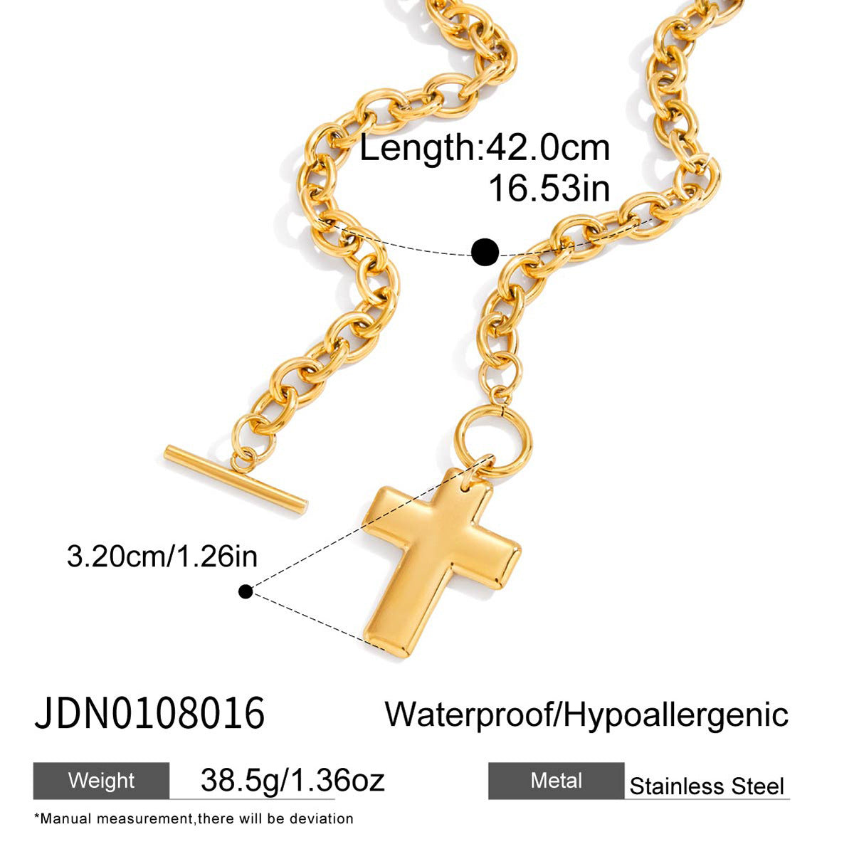 Titanium Steel Cross Necklace Light Luxury High-end OT Buckle Clavicle Chain Non-fading Stainless Steel Jewelry for Women