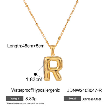 Stainless Steel Letter Necklace Pendant High-End Clavicle Chain Titanium Steel Jewelry Necklace