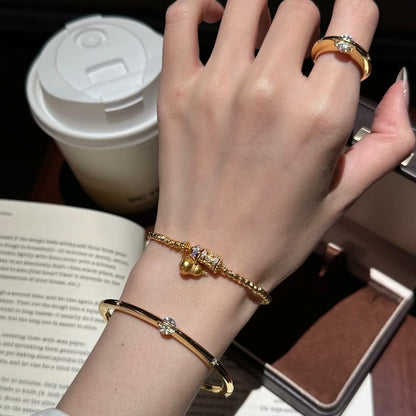 Six-Word Scripture Running Ring Gourd Coiled Bracelet New Chinese Style National Trend Fashionable Elegant High-End Buddhist Beads