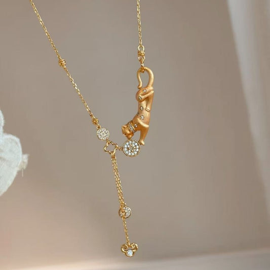 Brushed Craft Leopard Lucky Wealth Necklace Light Luxury High-end Exquisite Niche Versatile