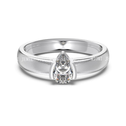 Luxury French Style S925 Sterling Silver Ring for Women with Water Drop Egg-Shaped Zircon Inlay, Exquisite Wedding Ice Flower Cut Women's Jewelry