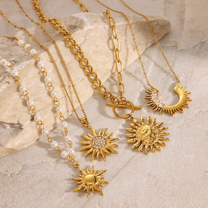 Stainless Steel Star Zircon Necklace Pendant High-End Ins Collarbone Chain Titanium Steel Jewelry