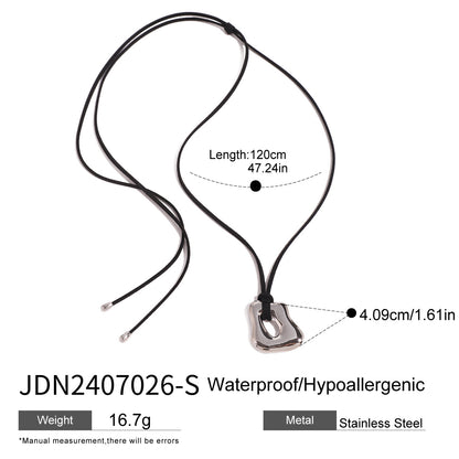 Black Rope Titanium Steel Necklace Niche Design Sense Collarbone Chain Non-Fading Hot-Selling Stainless Steel Jewelry