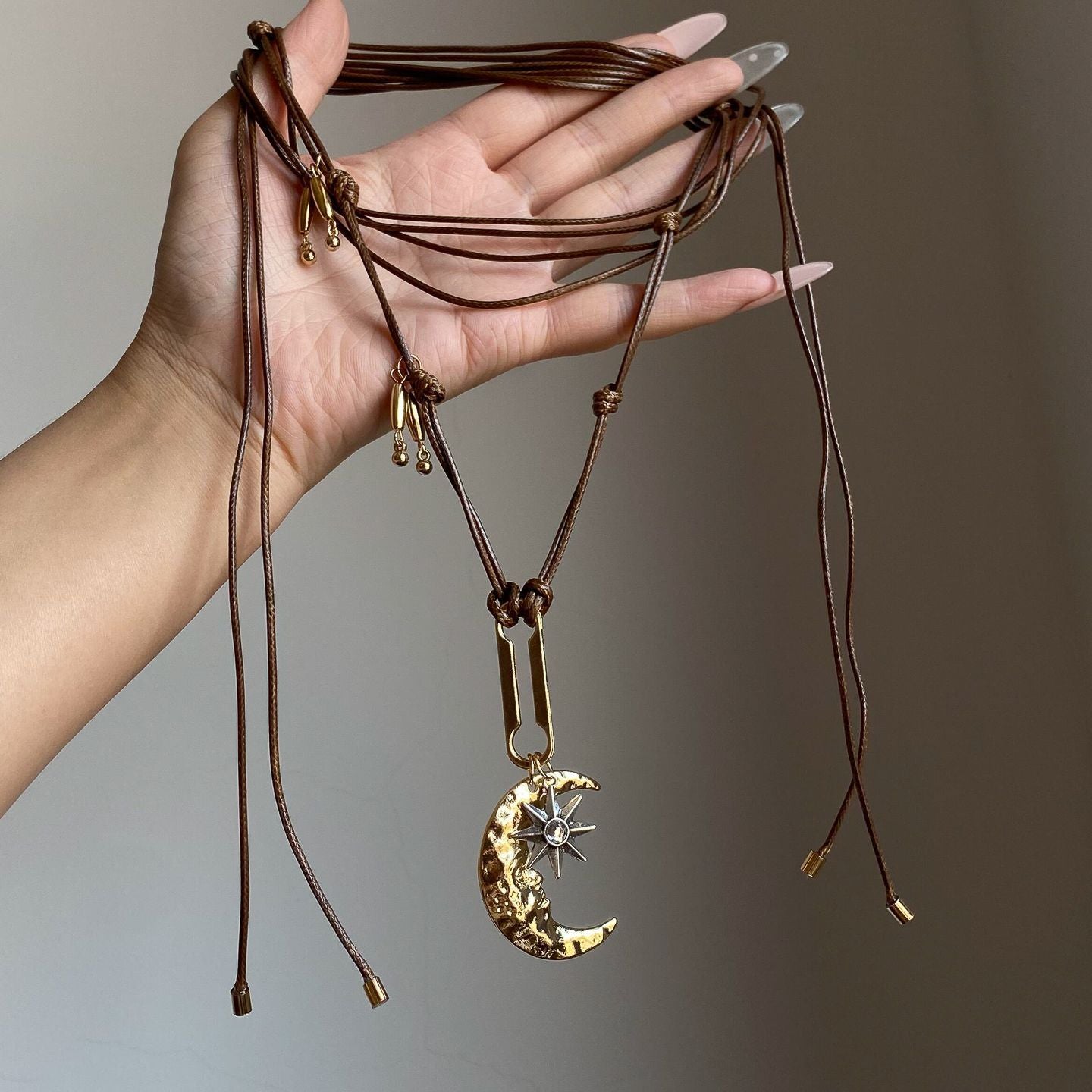 Moon star necklace witch whimsical