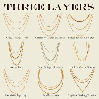 Three-layer Stacked Titanium Steel Necklace Accessories for Women, Light Luxury High-end Clavicle Chain Stainless Steel Jewelry