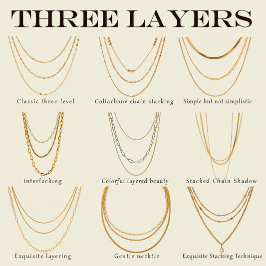 Three-layer Stacked Titanium Steel Necklace Accessories for Women, Light Luxury High-end Clavicle Chain Stainless Steel Jewelry