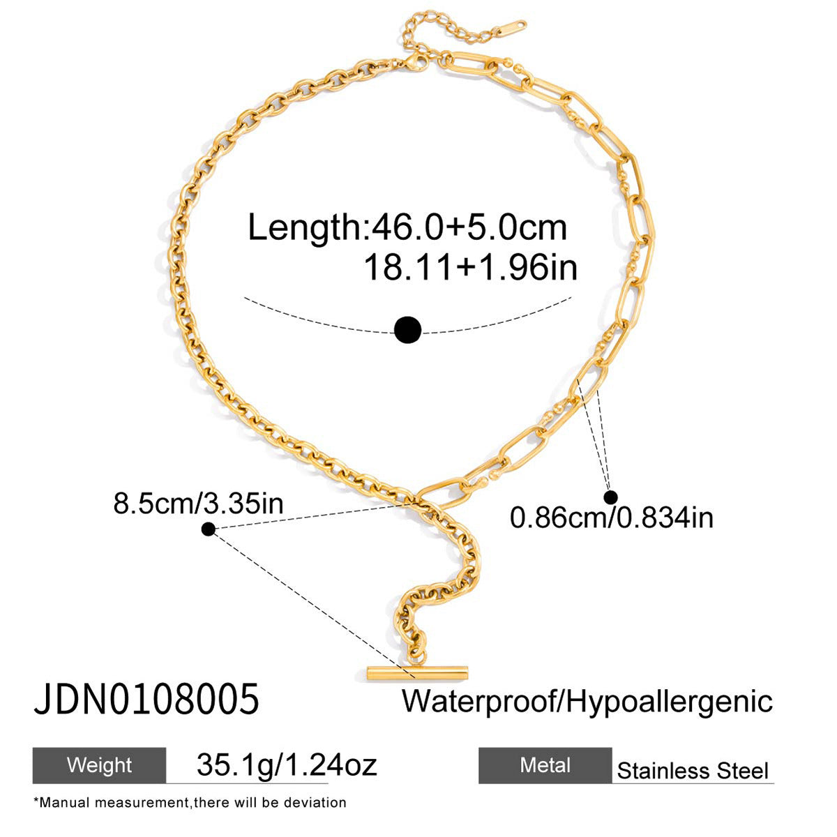 Stainless Steel Chain Y-Chain Light Luxury High-End Necklace Titanium Steel Long Necklace Autumn Winter Sweater Chain