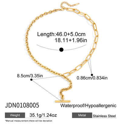 Stainless Steel Chain Y-Chain Light Luxury High-End Necklace Titanium Steel Long Necklace Autumn Winter Sweater Chain