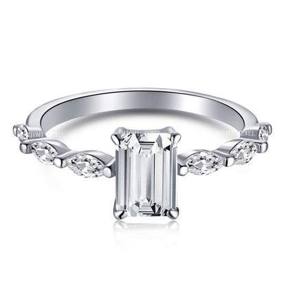 S925 Sterling Silver Ring Inlaid with Pink Water Drop Heart Zircon Ring Row Diamond Ring Pink Diamond Ring