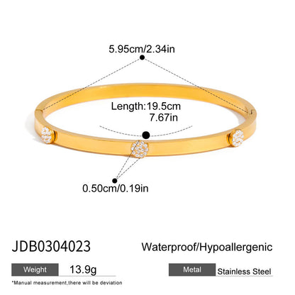 Jie Ding Stainless Steel Rhinestone Buckle Bracelet Light Luxury High-Grade Jewelry Women's Non-Fading Titanium Steel Ornament