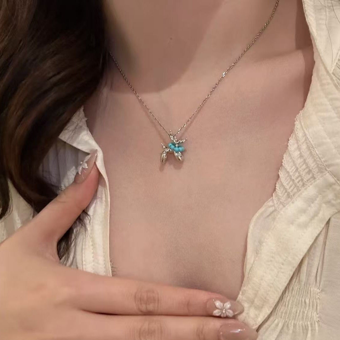 Jackson Wang Same Style Balloon Dog Necklace Balloon Puppy Necklace Pendant DIY Personalized Cartoon Versatile Collarbone Chain for Women